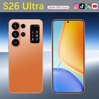 Smartphone S26 Ultra 7,3 pouces Écran LED 90Hz Android 15 16 Go 1 To 108 MP 8000 mAh+ Snapdragon 8 Gen4 5G Double SIM Carte TF Face ID