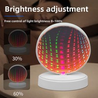 Lampe de nuit LED RGB 3D à effet miroir infini, tunnel lumineux décoratif coloré pour chambre à coucher, chevet, bureau, décoration intérieure, cadeau CE RoHS