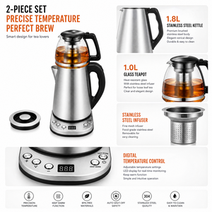 1.8 digitale popolare L vetro russo bollitore elettrico per l'acqua Samovar tè macchina per il caffè turco <span class=keywords><strong>teiera</strong></span> PY1808-WD <span class=keywords><strong>con</strong></span> <span class=keywords><strong>infusore</strong></span> - Product Image 3