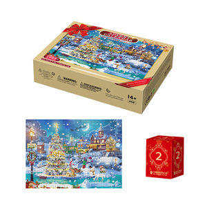 En stock Compte à rebours <span class=keywords><strong>de</strong></span> Noël transfrontalier nouvelle boîte aveugle personnalisable 24 petites boîtes <span class=keywords><strong>calendrier</strong></span> 1008p Puzzle <span class=keywords><strong>de</strong></span> Noël estampage - Product Image 1