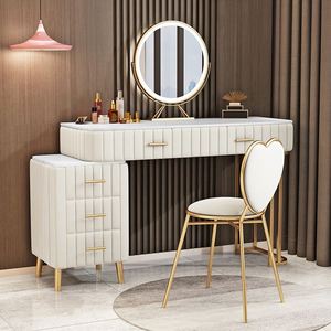 Coiffeuse en marbre délicate, <span class=keywords><strong>table</strong></span> <span class=keywords><strong>de</strong></span> style nordique et moderne, minimaliste et délicat, avec chaise d'amour et miroir <span class=keywords><strong>de</strong></span> vanité, <span class=keywords><strong>table</strong></span> <span class=keywords><strong>de</strong></span> <span class=keywords><strong>chevet</strong></span> - Product Image 3
