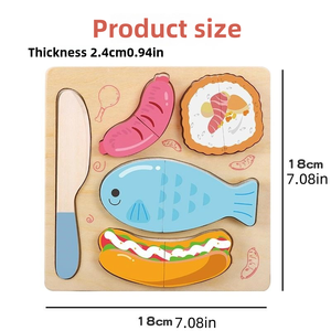 Bán buôn Montessori bằng gỗ cắt từ nhà bếp & thực phẩm đồ chơi trái cây rau chơi Set cho trẻ em Đồ chơi giáo dục - Product Image 6