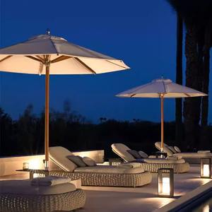 كرسي استلقاء خارجي للفنادق بإطار ألومنيوم، سرير شمس للفيلات والشرفات، كرسي استرخاء خارجي من الراتان لحمام السباحة والحديقة، طقم أثاث للفناء - Product Image 3