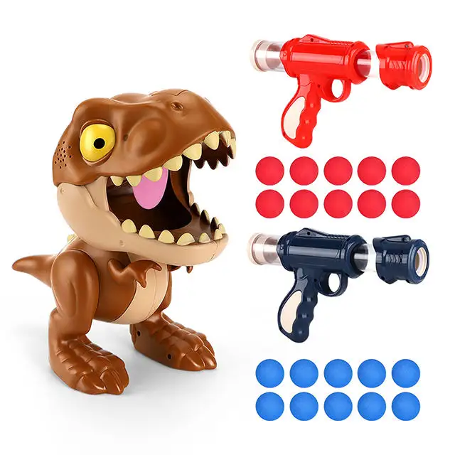 Kids Dinosaur Target Shooting Game Toys 2 pistole e 20 Soft Foam Ball bulles Shooting Gun