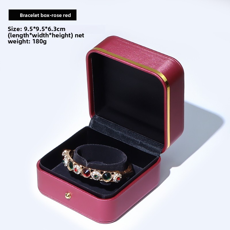 Boîte à bracelet rouge vin [9,5*9,5*6,3 cm]
