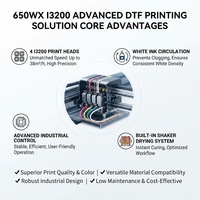 Imprimante DTF 650 mm, tête d'impression 650WX I3200, 2 têtes d'impression, film PET, transfert thermique, machine d'impression DTF