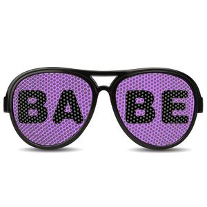 Feirong卸売カスタムロゴ印刷プラスチックプロモーション<span class=keywords><strong>BABE</strong></span>レターパーティーハロウィーンレンズピンホールステッカーレンズサングラス - Product Image 6