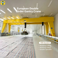 Grue portique à double poutre européenne en gros, équipée d'un palan européen, pour applications de levage en chantier de construction