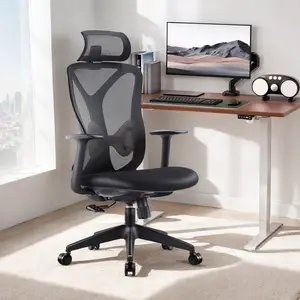 Kursi kantor manajer putar eksekutif penuh, produsen nyaman kursi komputer ergonomis punggung tinggi