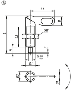 K0044 Stainless Steel Draw Latch with Covered Fastening Holes Form A Bright Industrial Enclosure Compression Latch - Product Image 4