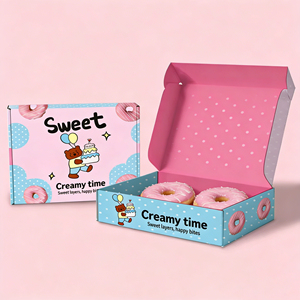 صناديق تغليف من الورق المقوى والكرافت مخصصة بتصميم شعار مطبوع بجودة غذائية للبسكويت والكعك والخبز والمعجنات والدونات والماكارون - Product Image 4