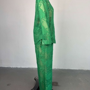 Latest Design Women's Solid Casual 2025 Summer New Sweet Fresh Lapel Pocket Long Sleeve Shirt High Waist Straight <b>Pants</b> - Product Image 4