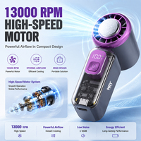 Mini Ventilador de Bolsillo MRY, Ventilador USB Portátil, 13000 RPM, 199 Velocidades, Recargable Tipo-C, Ventilador de Viaje
