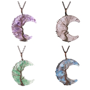 Haute Qualité Naturel Lumineux Sailor Moon Phases Pendentif Collier Long Lien Chaîne Clé Forme Mariages Autre Avec Diamant Perle - Product Image 2