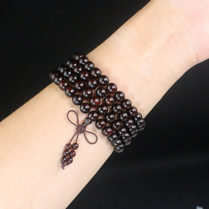 Indian Rosewood 108 Bead Buddhist Prayer Bracelet 6 8mm High Oil Density Chinese Style Unisex Couple Jewelry - Product Image 1