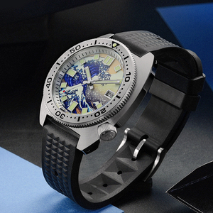 Montre de plongée automatique pour homme San Martin Abalone Tuna Kanagawa <span class=keywords><strong>NH35</strong></span>, <span class=keywords><strong>prix</strong></span> d'usine, livraison gratuite, 20 ATM, C3, acier inoxydable 316L - Product Image 6