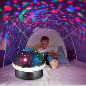 Lámpara de Mesa con Proyección de Estrellas en Forma de Hongo, Proyector de Estrellas Giratorio de 360 Grados con Temporizador, Luz Nocturna para Habitación Infantil, Juguetes para Niñas - Product Image 4