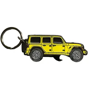 Custom 3D Car Shape Bottle Opener Key Holder Ring Metal Soft Enamel Keychain Beer Bottle Opener