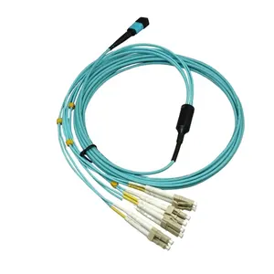 Cable de fibra óptica de 8/12/24 núcleos OM3 OM4 MTP/MPO a LC, dúplex, puente MPO-LC
