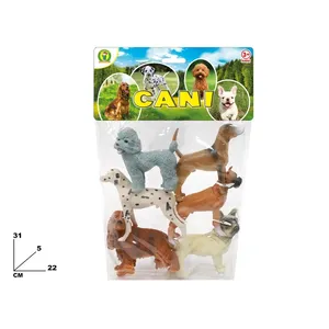 Cani Dog Figures 6pcs Set <b>Plastic</b> Toy <b>Animals</b> For Kids Age 3+ - Product Image 1