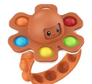 New Face change octopus Spinner Wristband pop Push Bubble Sensory Bracelet Kids Silicone Stress Reliever Fidget Bracelet Toy