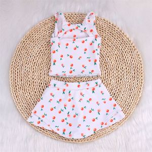 Set da due pezzi di stile Boutique Yoga Sport per bambini canotta senza maniche con gonne a trapezio Set di abiti per bambine - Product Image 2