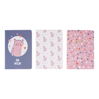 Lot de 3 cahiers A6 imprimés avec reliure cousue, mignons, pour étudiants et enfants, vente en gros, ensemble rose pour filles
