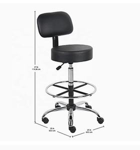 CA industriel <span class=keywords><strong>noir</strong></span> hôpital mobilier <span class=keywords><strong>de</strong></span> laboratoire dentaire et médical chaises <span class=keywords><strong>de</strong></span> <span class=keywords><strong>bar</strong></span> à hauteur réglable tabourets <span class=keywords><strong>de</strong></span> <span class=keywords><strong>bar</strong></span> avec roues repose-pieds - Product Image 5