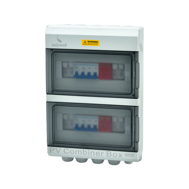 Saipwell Outdoor IP65 Surface Mounted ABS/PC Plastic 500VDC 2 in 2 Out Surge Protection Solar Module PV Combiner Junction Box