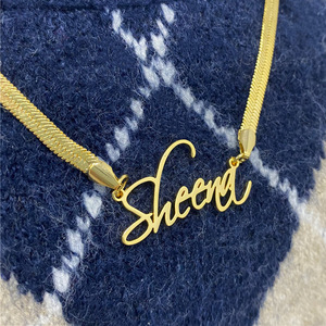 Collier avec plaque de nom en lettres, acier inoxydable personnalisé, n'importe quel nom, 11 styles de police pour les filles, choisissez des bijoux pour femmes, mode masculine - Product Image 6
