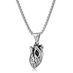 Yunnique – collier avec pendentif en forme de cœur en acier inoxydable pour hommes, Style Punk rétro FY308 - Product Image 4
