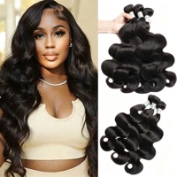 Extensions de Cheveux Humains Brésiliens Remy Premium 10A, Ondulés, Noir Naturel, Doux, pour Femmes