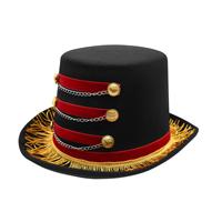 Deluxe Adulte Rouge Noir Ringmaster Top Hat Halloween Coachman Cirque Carnaval Fun Burlesque Show Promotionnel Party Supply