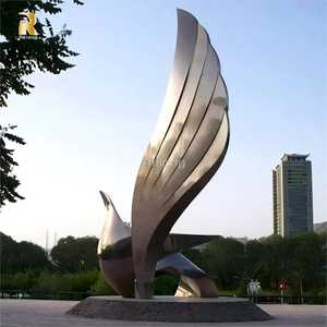 Yüksek kaliteli büyük boy açık şehir parkı bahçe paslanmaz çelik soyut güvercin heykel - Product Image 4