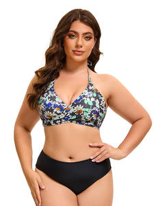 Maillot de bain de fitness grande taille pour femmes européennes et américaines élégant motif solide imprimé découpé dans le dos Design écologique et respirant - Product Image 4