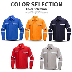 Vêtements de travail à manches longues tout coton de haute qualité pour le printemps marin et l'automne vêtements de travail de soudage à l'huile respirants caractéristiques réfléchissantes - Product Image 3