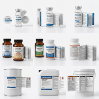 Étiquette pharmaceutique pliable personnalisée, autocollant multicouche à déchirer avec matériau conforme GMP pour l'emballage de médicaments