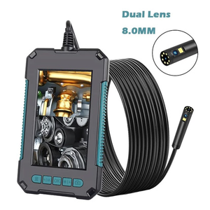 Caméra endoscopique à double objectif P40, boroscope industriel HD 4,3 pouces, caméra d'inspection de tuyaux de 8 mm, câble semi-rigide de 10 m pour l'automobile et les égouts - Product Image 1