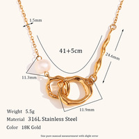 Luxuriöser Stil Europa Amerika Hochwertige Edelstahl 14K Vergoldete Buddhismus Perlen Stern Party Gliederkette Anhänger Halskette