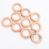 DIY Unfinished Smooth Wooden Rings Natural Beech Wood Rings Teether for Crafts Jewelry Making Pendant Connectors Plant Hanger