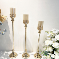 Porte-bougie en métal, style européen, en fer forgé, pour décoration de mariage, de fête ou de table, or et argent, simple
