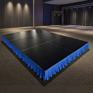 Non-slip Platform Stage with Blue Skirts for Dj Clubs Portable Stage Sale - Product Image 1