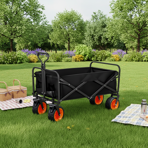 Chariot de camping d'extérieur pliable et robuste avec couleurs personnalisables pour le camping, les pique-niques, la plage, les courses et les voyages - Product Image 3