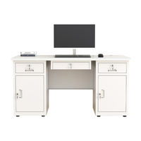 Ensemble de bureau moderne, durable et écologique avec structure en fer et montage facile, bureau informatique pour immeuble de bureaux avec rangement