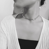 Collier pour femmes en acier inoxydable personnalisé feuille de perle paix mondiale ÉCHANTILLON