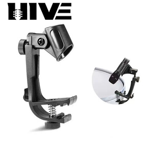 HVE 2팩 ABS 180도 조절 가능한 드럼 림 클립형 쇼크 마운트 마이크 클램프 홀더 (드럼 키트 라이브 스튜디오 녹음용) - Product Image 3
