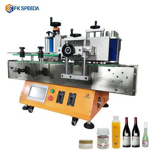 CE Automatic high speed Tabletop Desktop Wrap Belt Round Jar Bottle Container Labeling Machine With Code Date Printer