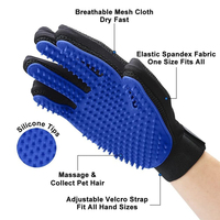Gant de toilettage pour animaux de compagnie, brosse efficace et douce pour éliminer les poils, parfait pour les chiens et les chats à poils longs et courts