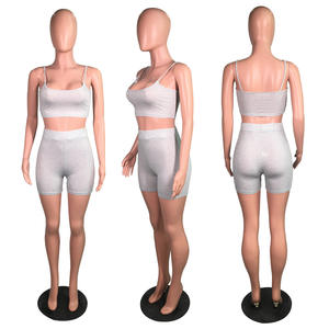 Conjunto de Shorts Deportivos de Verano para <span class=keywords><strong>Mujer</strong></span> de Algodón, Marca Privada, Traje Deportivo de Dos Piezas, Conjunto de Shorts Personalizado, Trajes Deportivos para <span class=keywords><strong>Mujer</strong></span> - Product Image 6