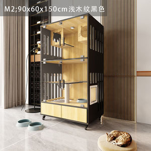 Villa pour chat en bois massif respirant de luxe moderne, armoire pour chat d'intérieur avec fonction pliable pour une utilisation dans le salon - Product Image 3